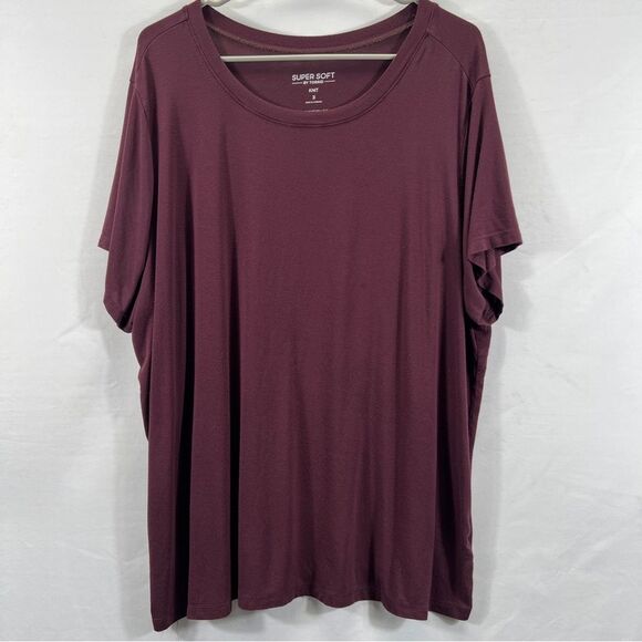 Torrid Rich Burgundy Supersoft Short Sleeve Tee - Picture 1 of 7